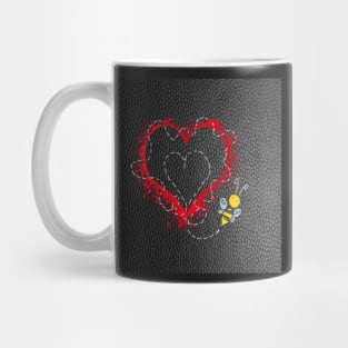 Cute Valentine's Day Heart & Bee Graphic, Stickers, Cards, Mugs & More Gifts! Mug